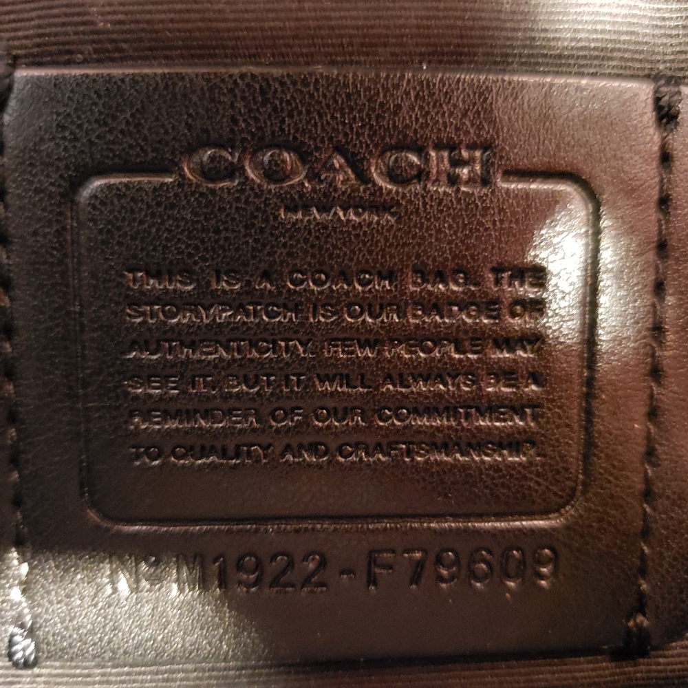 Coach Black Monogram Tote Bag with Gold Accents - Picture 5 of 5